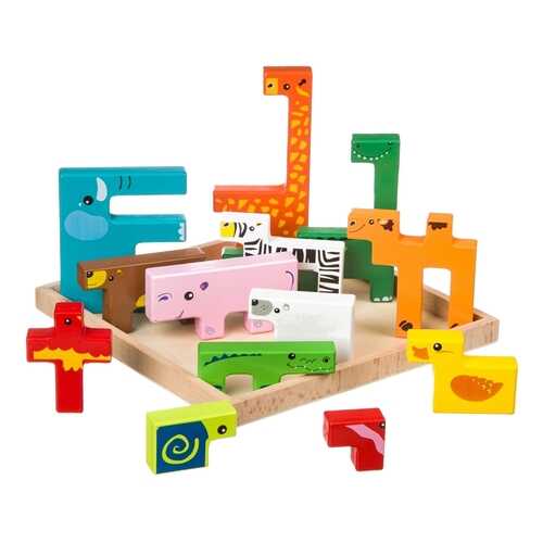 Деревянная развивающая игра-головоломка Bondibon Зоопарк в Детки